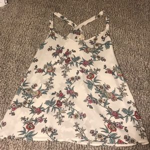White floral fashion tank top